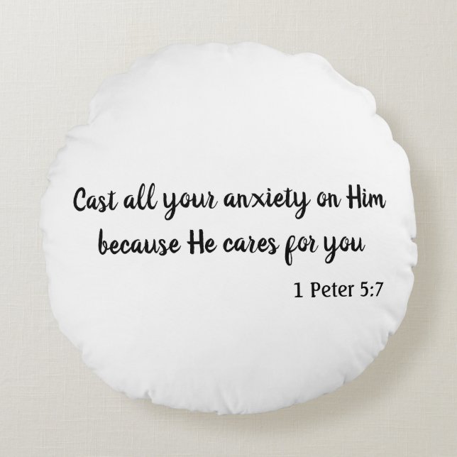 Almofada Redonda Adorável. Processe sua ansiedade. (Frente)