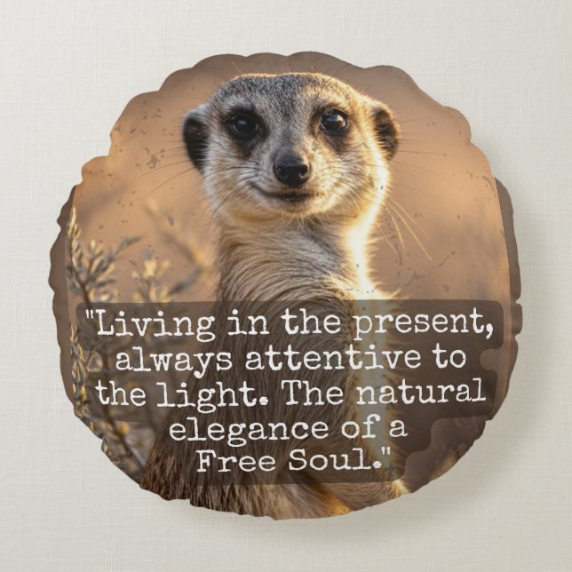 Almofada Redonda Adventurous Meerkat Living (Frente)