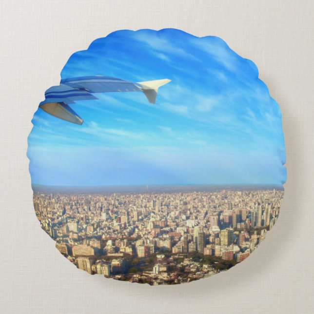 Almofada Redonda Aeroporto da cidade Jorge Newbery AEP (Frente)