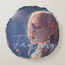 Almofada Redonda Aesthetic / Dark Fantasy Girl