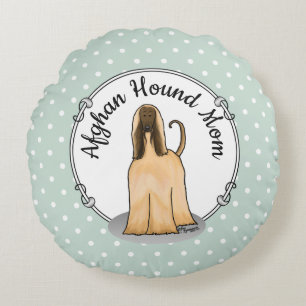 Almofada Redonda Afegão Cachorro Mãe Afegã (afã) Cachorro Bonito Mã