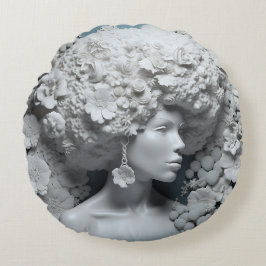 Almofada Redonda Afro-americana Rainha Negra Melanin Poppin