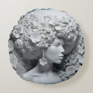 Almofada Redonda Afro-americana Rainha Negra Melanin Poppin