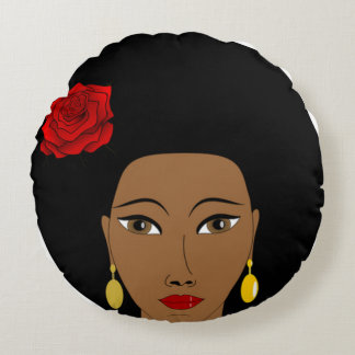 Almofada Redonda Afro Beauty Travesseiro