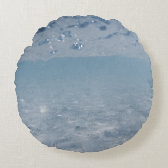 Almofada Redonda Agitação subaquática do oceano 1 (Frente)