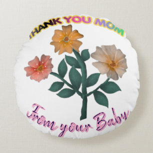 Almofada Redonda Agradecimento personalizado e customizado à Mãe em