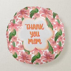 Almofada Redonda Agradecimento personalizado e customizado à Mãe em
