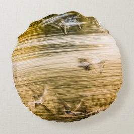 Almofada Redonda Agulhas voadoras - abstrato