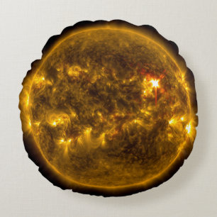 Almofada Redonda Alargamentos solares no globo de Sun redondo