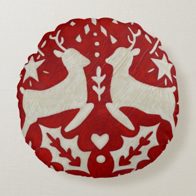 Almofada Redonda Alegria de Natal I (Frente)