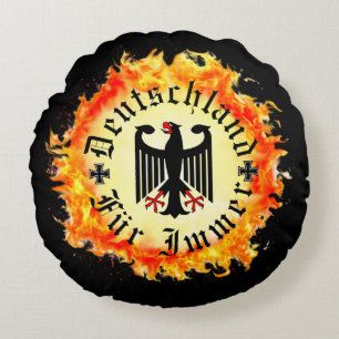 Almofada Redonda Alemão/Deutschland Para Sempre/águia/cruz de ferro