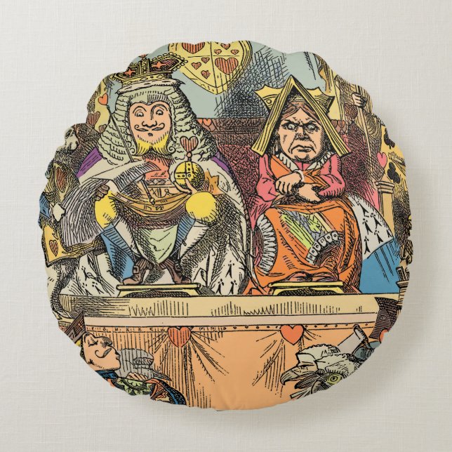 Almofada Redonda Alice no País das Maravilhas Cheshire Cat Caracter (Frente)