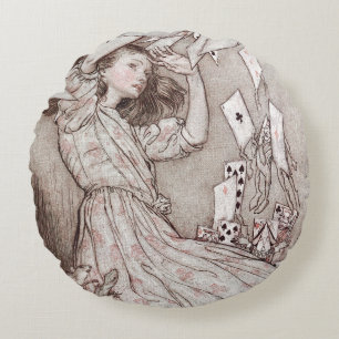 Almofada Redonda Alice No País Das Maravilhas Lewis Carroll Rackham