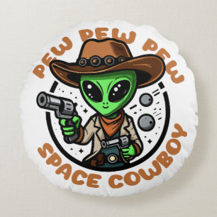 Almofada Redonda Alienígena Engraçada do Space Cowboy