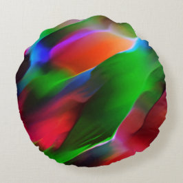 Almofada Redonda Alivio e profundidade verdes e vermelhos escuros