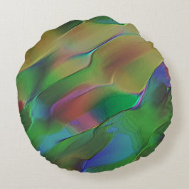 Almofada Redonda Alivios com predominância de verde e amarelo