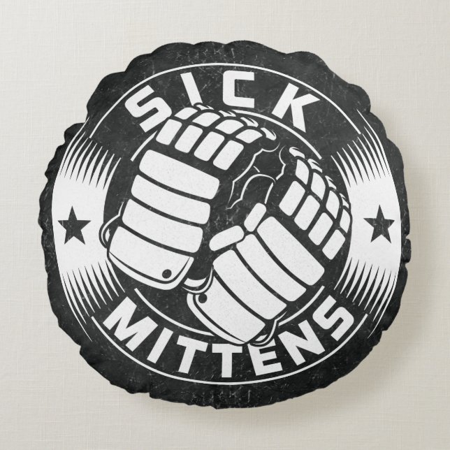 Almofada Redonda Almofada de Hockey com Mittens (Frente)