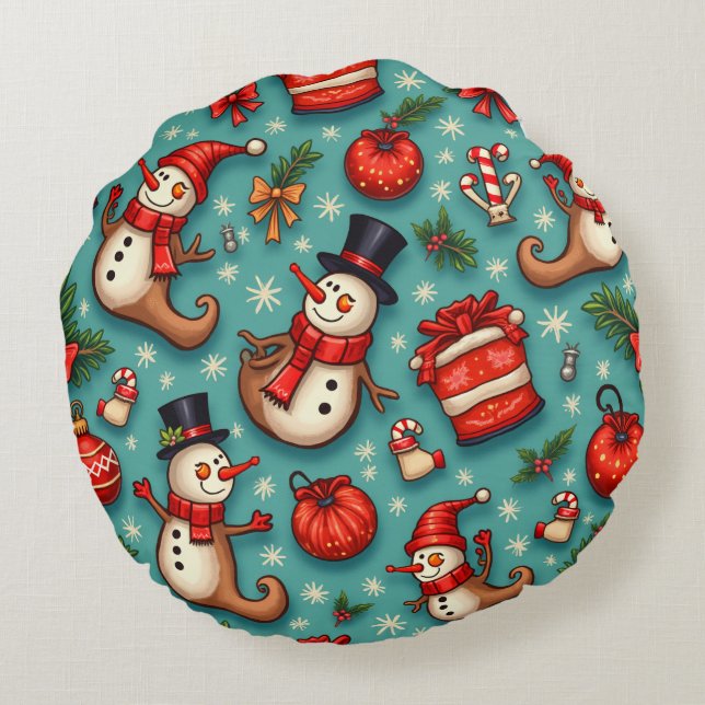 Almofada Redonda almofada de Natal (Verso)