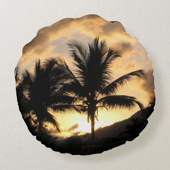 Almofada Redonda almofada de palmeira (Verso)