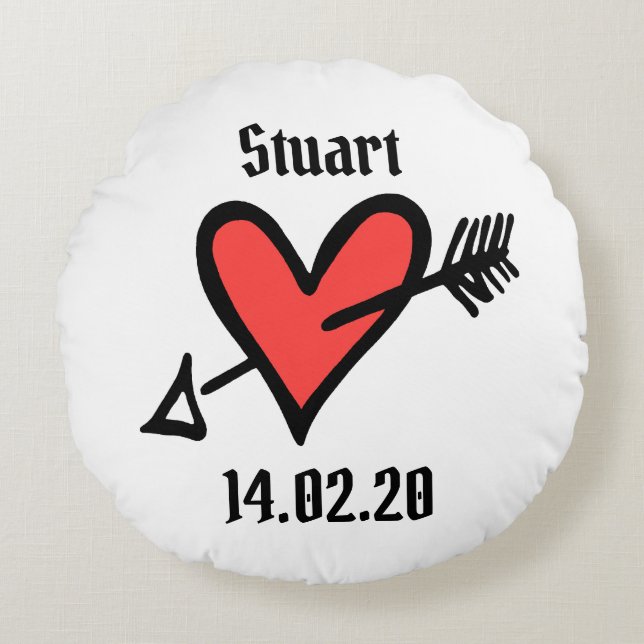 Almofada Redonda Almofada de Proposta de Casamento Cardíaco Persona (Frente)