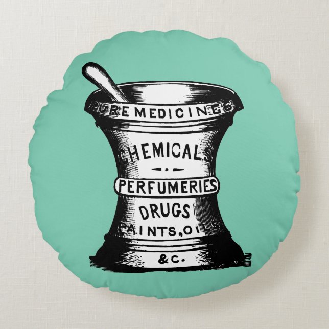 Almofada Redonda Almofariz e pilão (Frente)