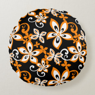 ALMOFADA REDONDA ALOHA HAWAII (PRETO/LARANJA)