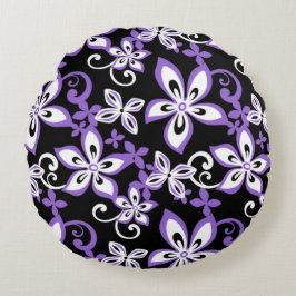 ALMOFADA REDONDA ALOHA HAWAII (PRETO/ROXO)