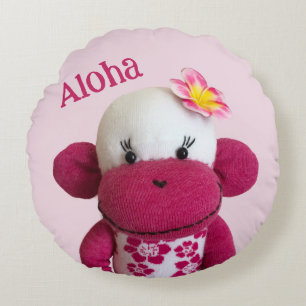 Almofada Redonda Aloha Sock Monkey (Rapariga)