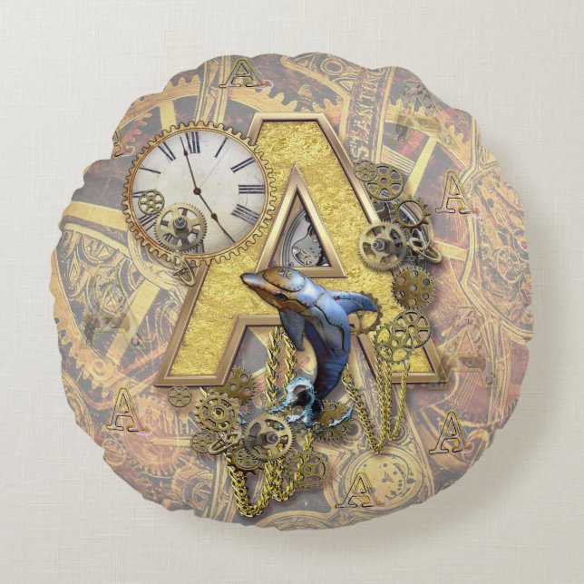 Almofada Redonda Alphabet-monograma - letra A (Frente)