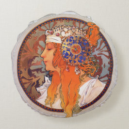 Almofada Redonda Alphonse Mucha