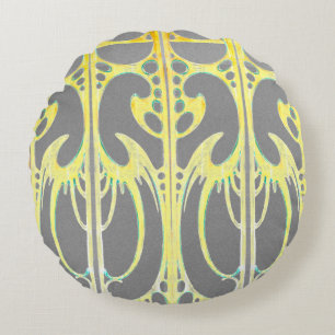 Almofada Redonda Alphonse Mucha art nouveau abstrato