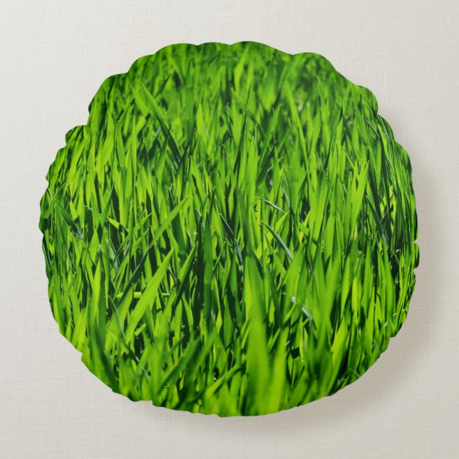Almofada Redonda Altas lâminas de grama (Frente)