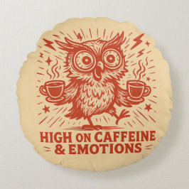 Almofada Redonda Alto em Cafeína & Emoções