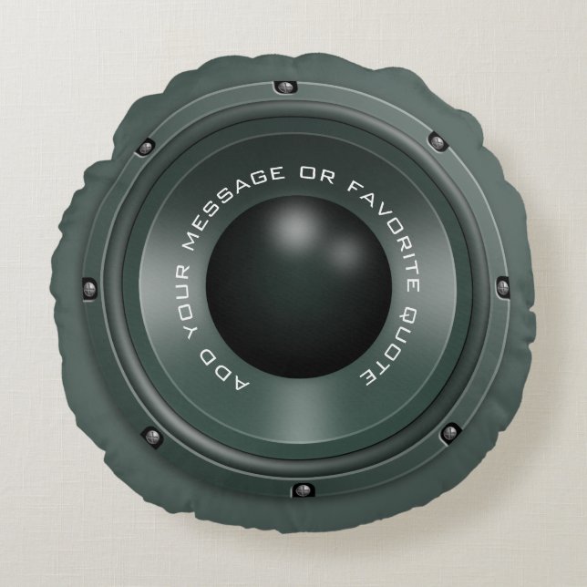 Almofada Redonda Alto-falante de música personalizado (Frente)