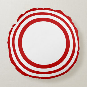 Almofada Redonda Alvo Bullseye, Travesseiro redondo branco vermelho