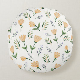 Almofada Redonda Amarelo mínimo Floral