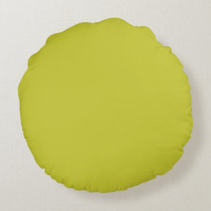 Almofada Redonda Amarelo suave atenuado Verde cor lisa sólida Perso