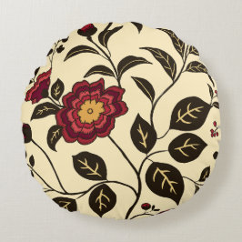 Almofada Redonda Amarelo vermelho-branco-palha