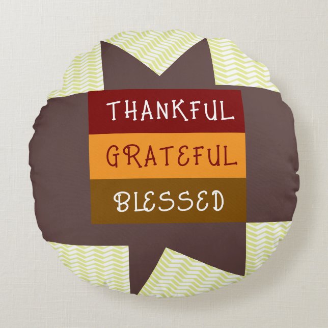 Almofada Redonda Amarelo Zigzag (Frente)