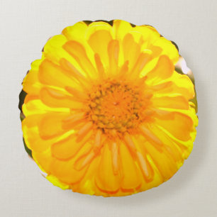 Almofada Redonda Amarelo Zinnia