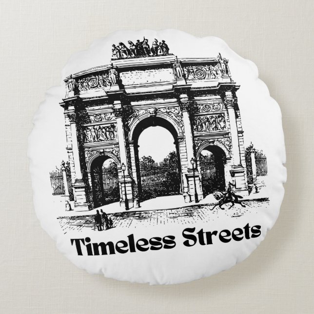 Almofada Redonda Amazing Timeless streets hands bag for you  (Frente)