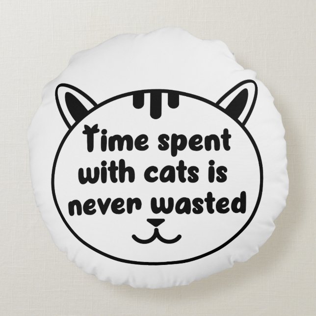 Almofada Redonda Ame-me, Ame o meu gato negro (Verso)