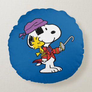 Almofada Redonda Amendoins   Piratas de Snoopy & Woodstock