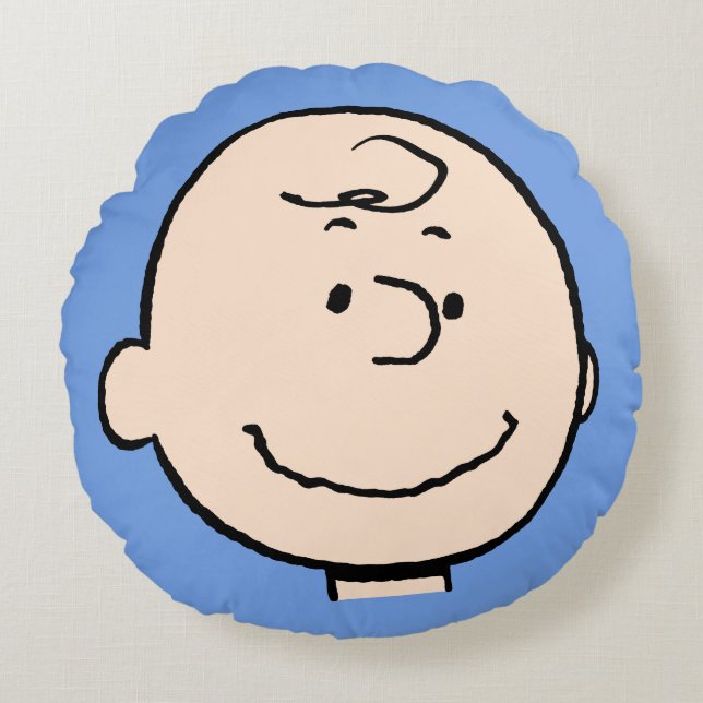 Almofada Redonda Amendoins | Sorriso Charlie Brown (Frente)