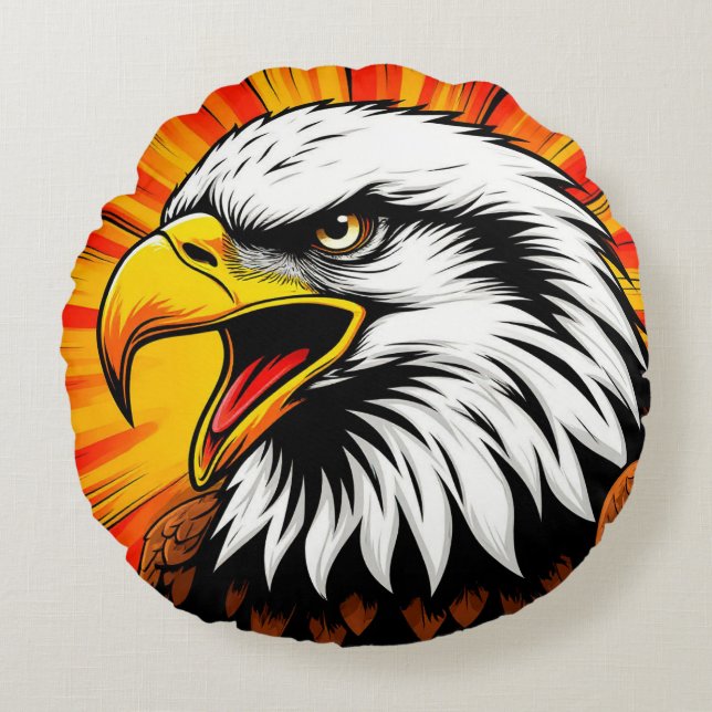 Almofada Redonda American Eagle Canvas – Presente Liberdade (Frente)