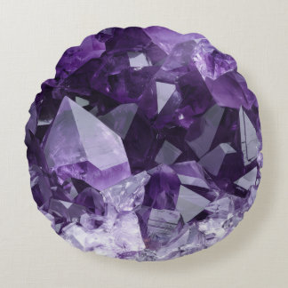 Almofada Redonda Amethyst Healing Crystal Cluster