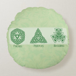 Almofada Redonda Amigos Religiosos Irlandeses Orações e Bênçãos