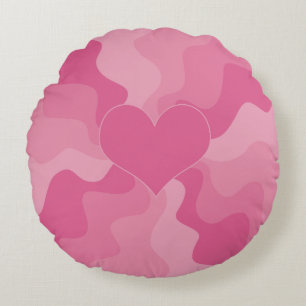 Almofada Redonda Amor Coração - Rosa