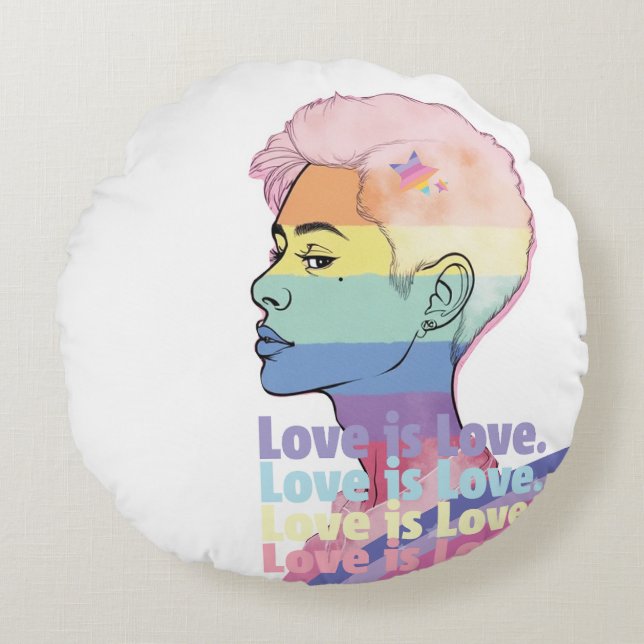 Almofada Redonda Amor é Amor (Frente)