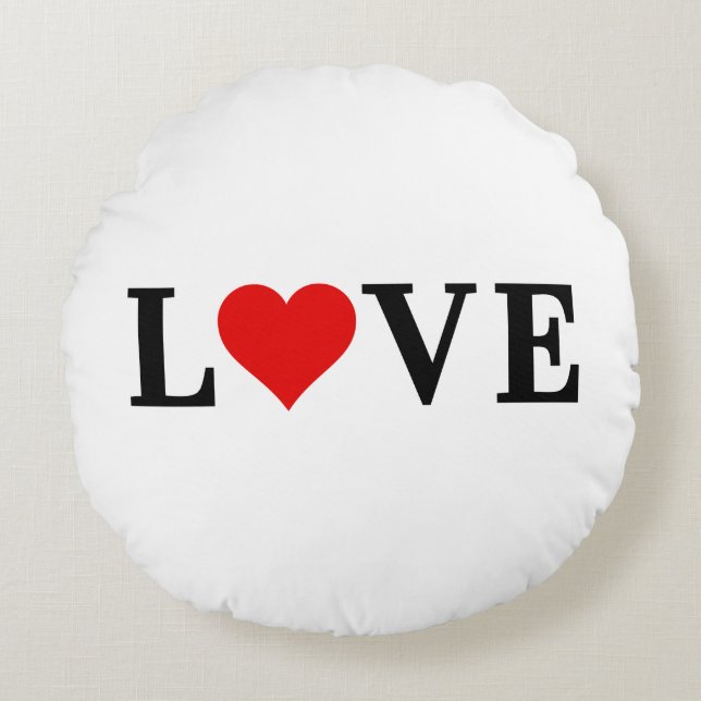 Almofada Redonda AMOR Elegante Minimalista Simples (Frente)